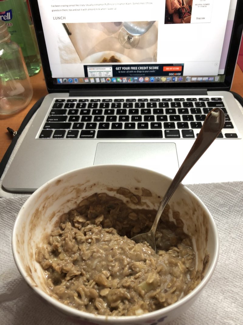 what i ate wednesday hunger beast oatmeal